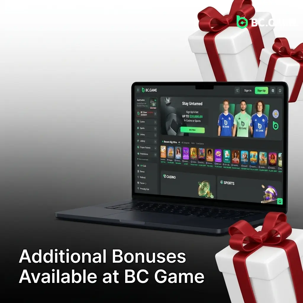 BC Game recurring bonuses including daily rakeback, weekly cashback, lucky spin, VIP rewards, and referral commission for India players