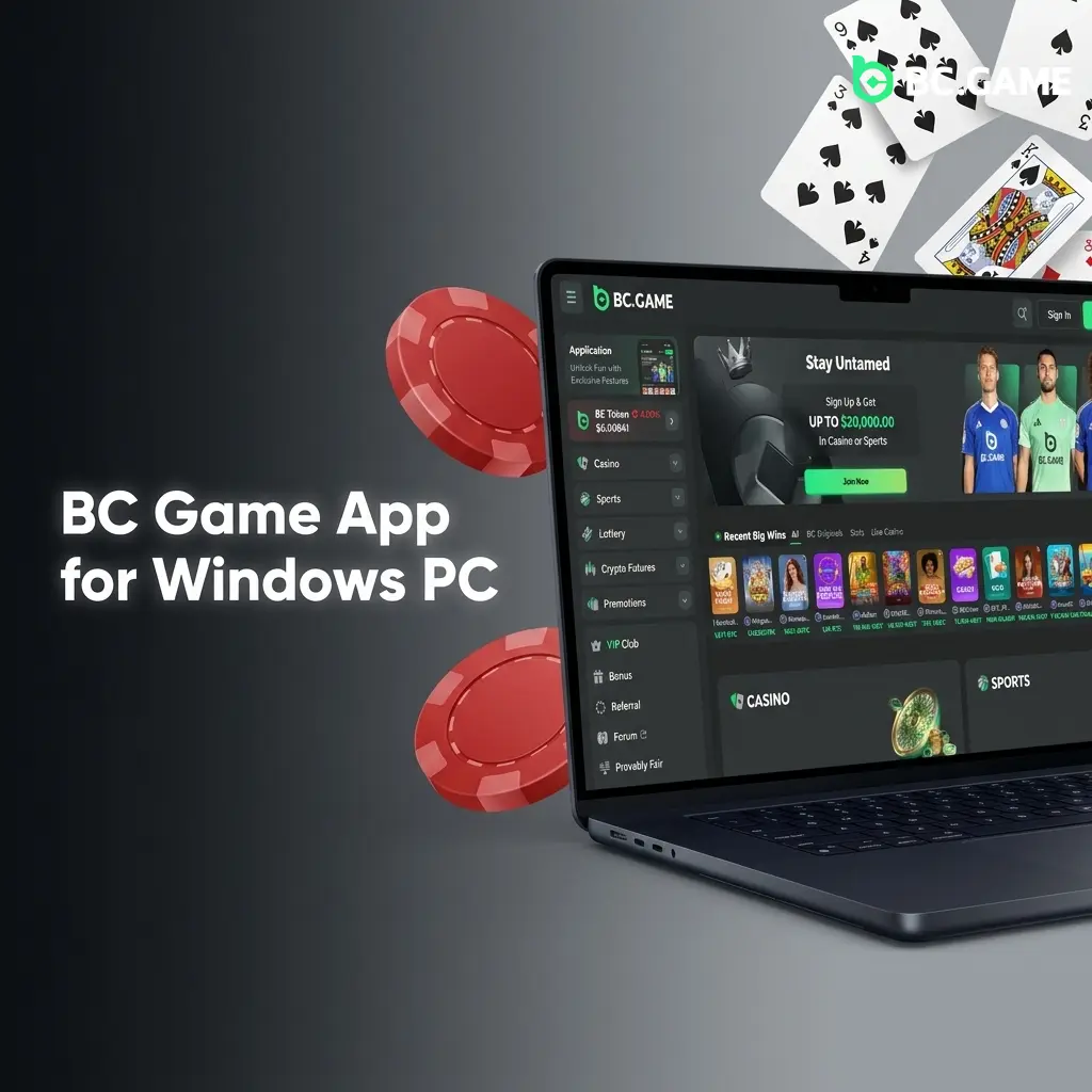 BC Game PWA installation on Windows PC via Chrome or Edge browser with desktop shortcut setup