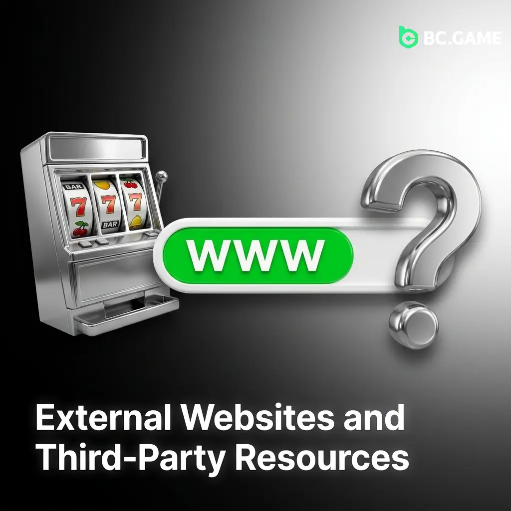 BC Game platform links to external websites disclaimer with no liability for third-party privacy practices or data breaches