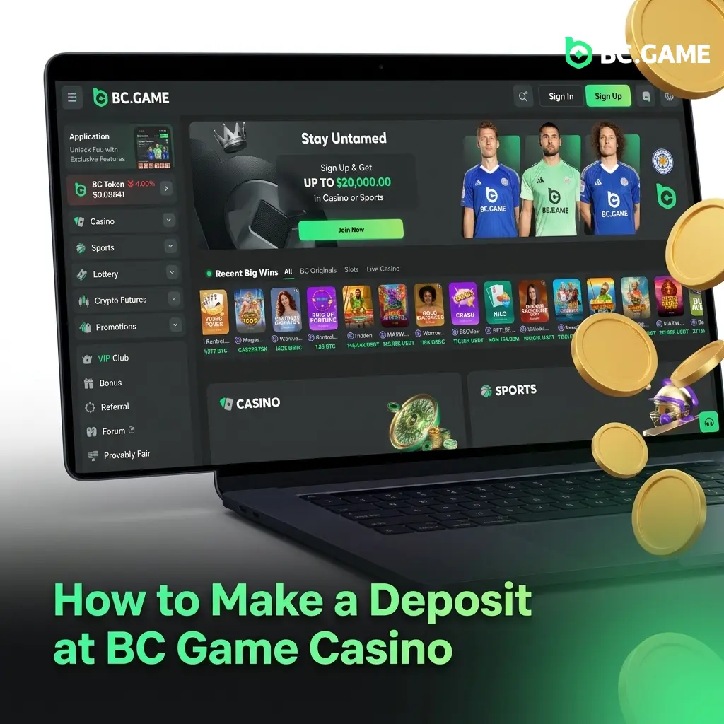 Step-by-step guide to making a deposit at BC Game Casino using UPI, crypto, or other payment methods