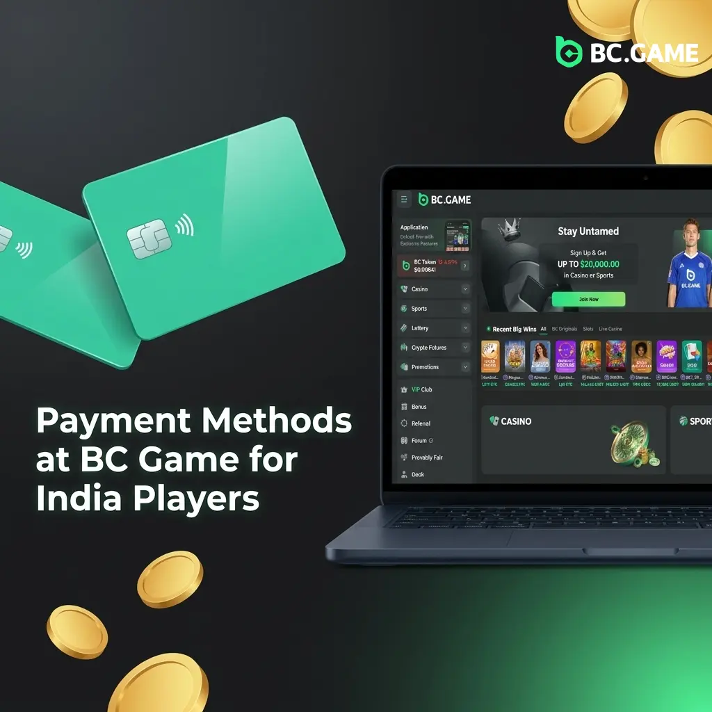 BC Game India payment methods table showing UPI, PhonePe, Google Pay, crypto deposit and withdrawal limits
