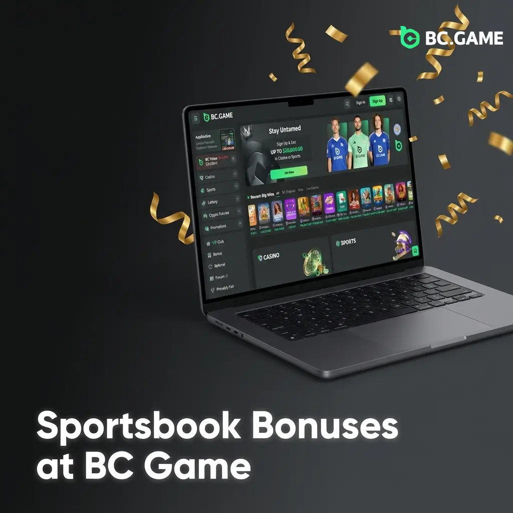 BC Game sportsbook welcome bonus offering up to 220,000 BCD and 20 Free Bets across four deposits