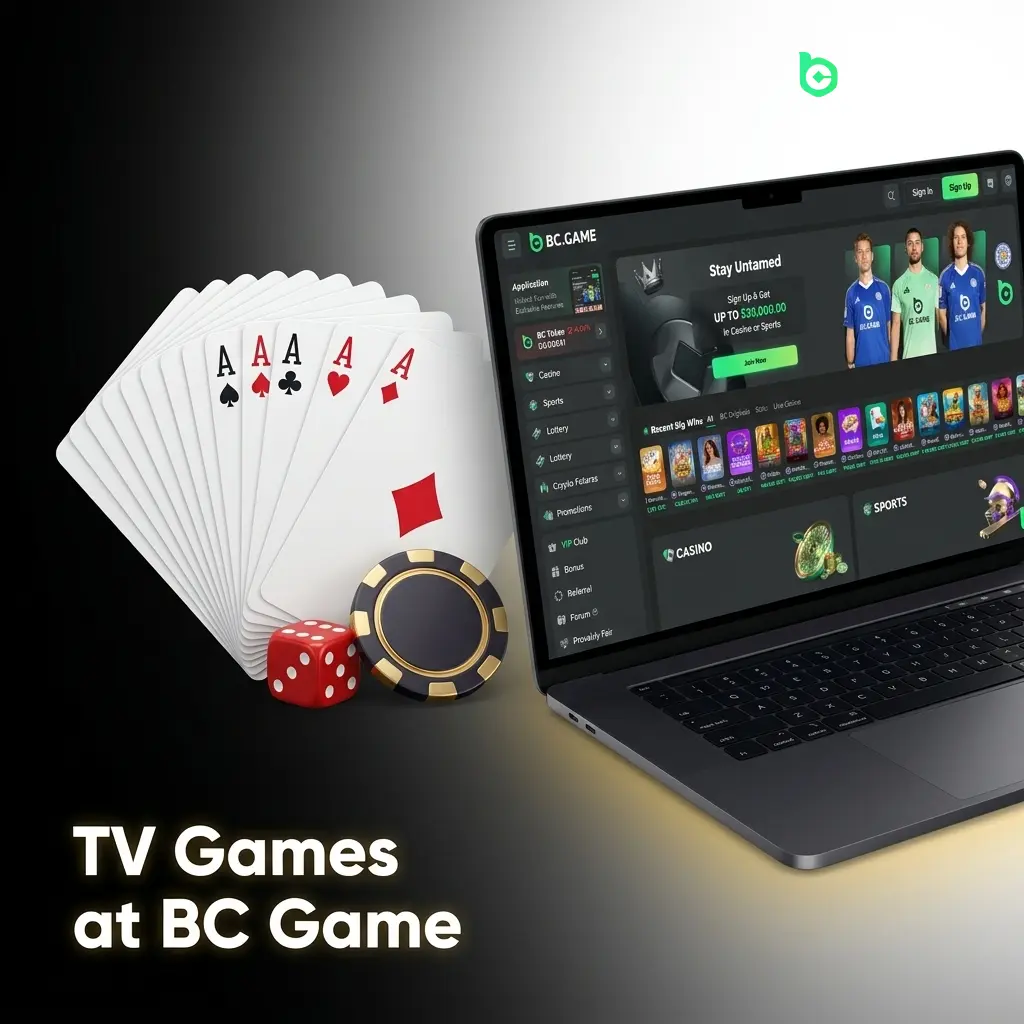 BC Game TV Games section featuring Evolution Gaming shows like Crazy Time and Monopoly Live broadcast 24/7